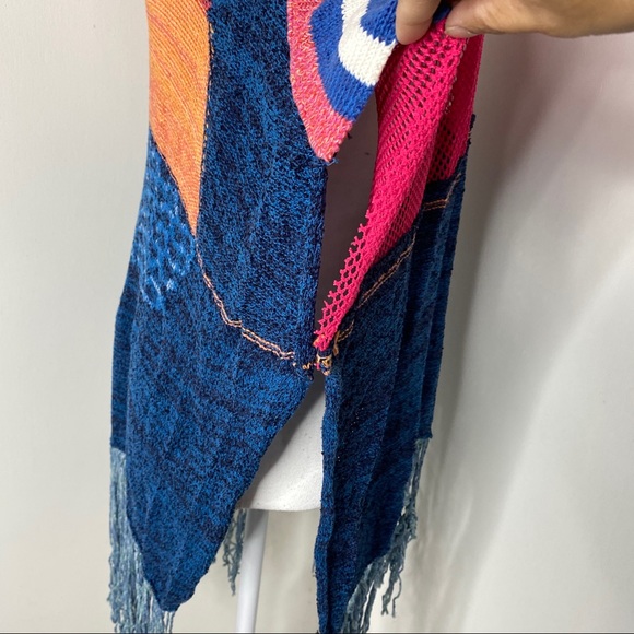 Free People Sunset Knit Fringe Poncho M/L - Picture 12 of 15